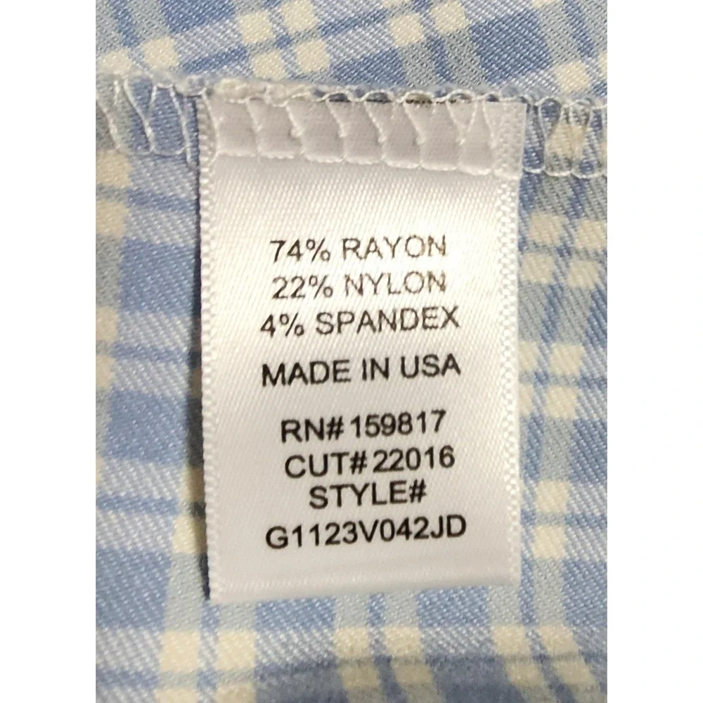 Altard State Blue‎ White Gingham Plaid Mini Skirt Side Slit Womens Small